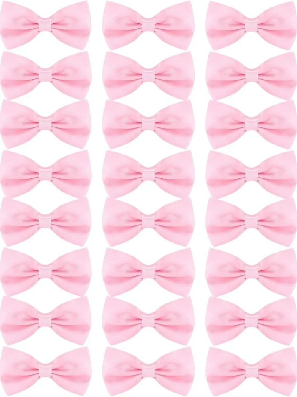 24 Men's Pre-tied Satin Bow Ties Set - Adjustable Neck Band, Formal Accessories